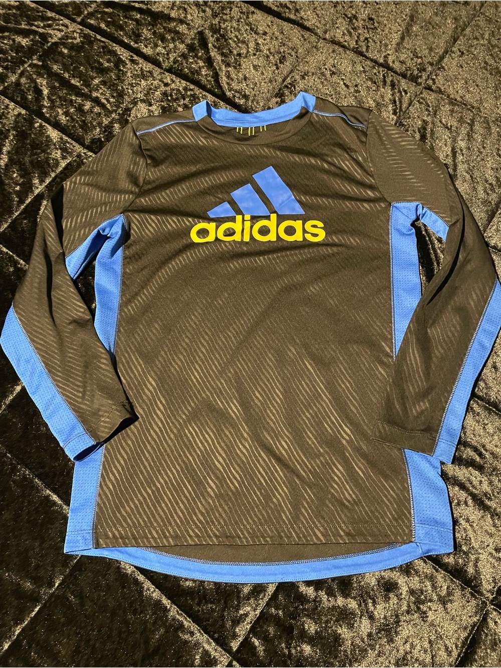 Adidas Boys' Black & Blue Long Sleeve Climacool Top